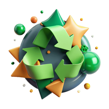 beautiful classic Recycle Symbol Green Color Isolated on Transparent Background premium png