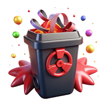 wonderful modern Medical Waste Container Red Biohazard Symbol Cutout detailed png