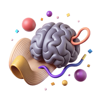 beautiful abstract Brain Waves Illustration White Background Cutout premium png