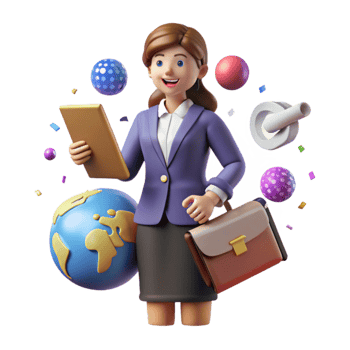 stunning traditional Businesswoman Negotiating International Trade Deal Isolated Element png