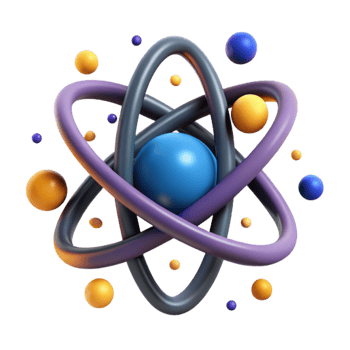vibrant traditional Atom Symbol Scientific Icon Isolated professional png