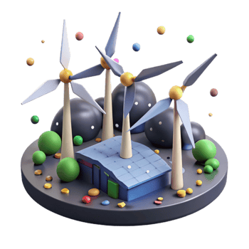 magnificent modern Wind Turbine Farm Aerial View Cutout professional png