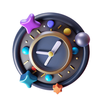 stunning abstract Social Media Clock Icon Representing Time Management Transparent Background authentic png