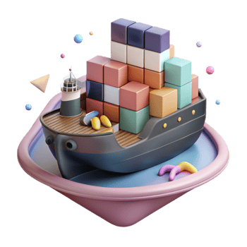 impressive traditional Cargo Ship at Sea Isolated with Realistic Lighting genuine png