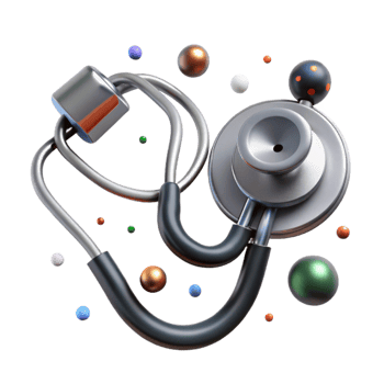 elegant abstract Stethoscope Head Close Up View Silver Cutout genuine png