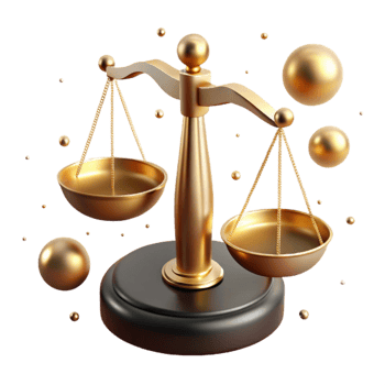 extraordinary creative Scales of Justice Balanced Gold Transparent Background exclusive png