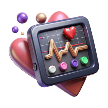 vibrant artistic Heart Rate Monitor Screen with Data Transparent png