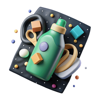 serene traditional Eco Friendly Laundry Detergent Bottle Flat Lay Cutout exclusive png