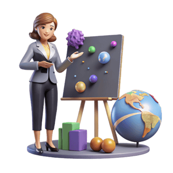 beautiful modern Businesswoman Giving Presentation on Global Economy Isolated Element high resolution png