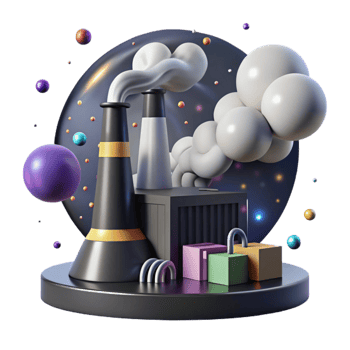 extraordinary contemporary Factory Silhouette with Billowing Smoke Isolated Element exclusive png