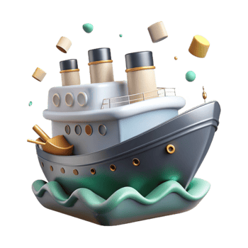 serene traditional Steamship Side View Transparent Background professional png