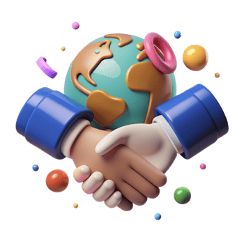 beautiful minimalist Handshake Representing Global Partnership Isolated Element detailed png