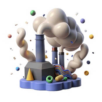 serene modern Factory Emissions Pollution Cloud Cutout premium png
