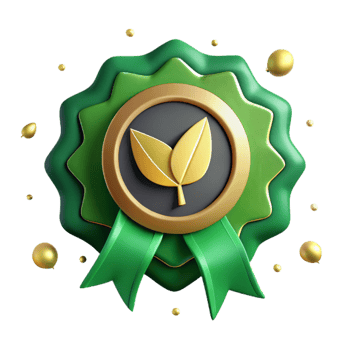 wonderful abstract Organic Certification Seal Green and Gold Cutout genuine png