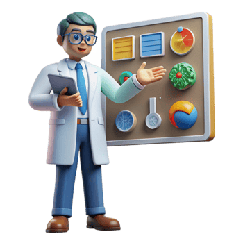 dramatic contemporary Scientist Presenting Climate Data Isolated high quality png