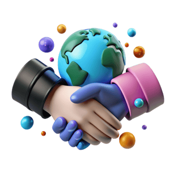 serene modern Handshake Representing Global Partnership Isolated Element authentic png
