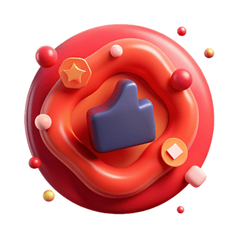 extraordinary contemporary Social Media Like Button Red Gradient Isolated exclusive png