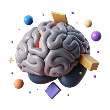magnificent creative Brain Icon with Short Shadow Transparent Background genuine png