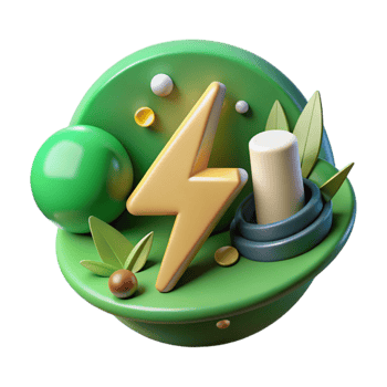 magnificent minimalist Green Energy Symbol Isolated detailed png