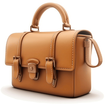 A sophisticated, light brown leather satchel handbag. png