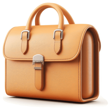 A light brown leather briefcase style handbag. png