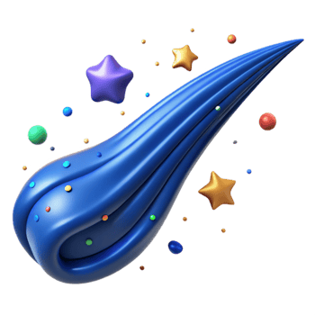 extraordinary vintage Comet Tail Streaking Blue Isolated png