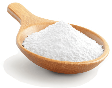 Wooden spoon filled with white powdered foodstuff. png