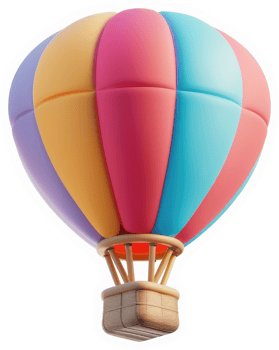 a Colorful hot air balloon illustration. png