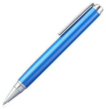A sleek, vibrant blue ballpoint pen. png