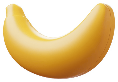 Golden banana fruit, stylized and smooth. png
