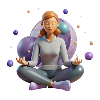 extraordinary vintage Woman Meditating Lotus Position Transparent Background genuine png