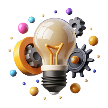 vibrant traditional Light Bulb with Cogs Innovation Concept Cutout original png