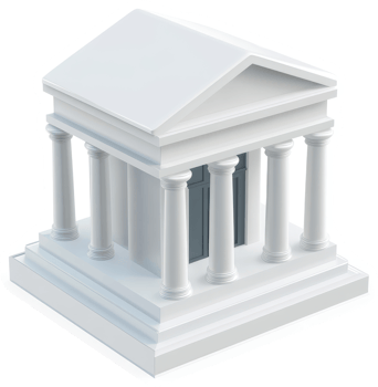 Classic white temple-like structure, a stylized representation. png