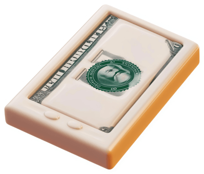 Digital representation of a two-dollar bill on a device. png