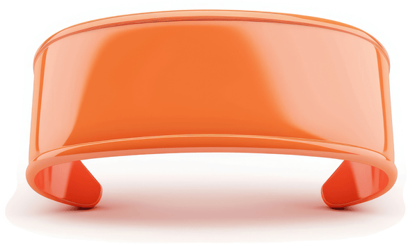 Orange bangle bracelet, simple and stylish. png