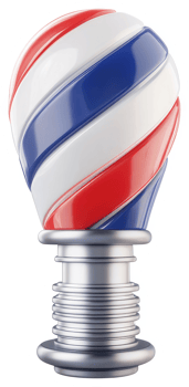 Stylish barber shop lightbulb trophy. png