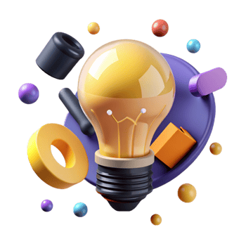 vibrant contemporary Lightbulb Idea Generation Yellow Transparent Background authentic png
