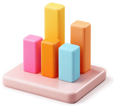 Colorful bar graph displays data in a visually appealing 3D format. png
