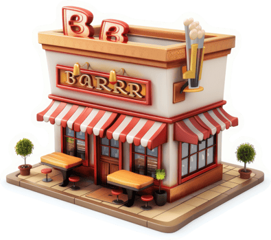 Charming storefront of a classic bar. png