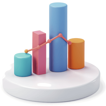 Colorful bar graph illustration showcasing upward trend. png
