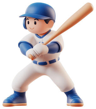 Cartoon baseball player in action. png