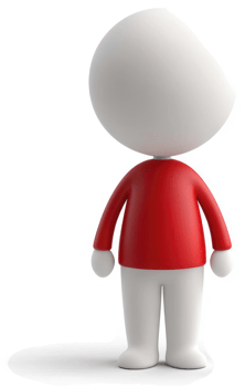 Simple 3d model of a person wearing a red shirt. png