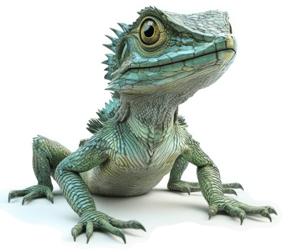 Vibrant green lizard, a captivating creature. png