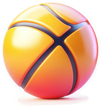 A vibrant, orange-red sphere with dark lines. png