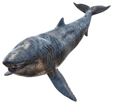 Ancient prehistoric shark, a formidable marine predator. png