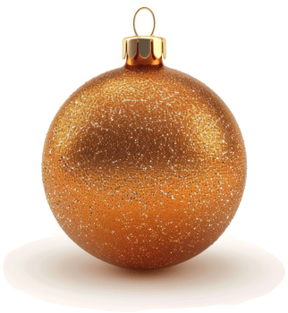 A festive, golden-copper Christmas ornament. png