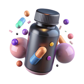 elegant vintage Pill Bottle with Childproof Cap Transparent Background high quality png
