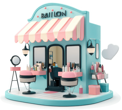Pretty pastel nail salon storefront. png