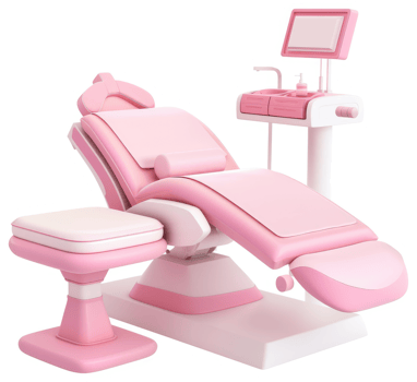 Pink aesthetic medical examination chair set. png
