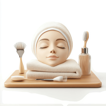 Facial care products arranged for a relaxing spa experience. png